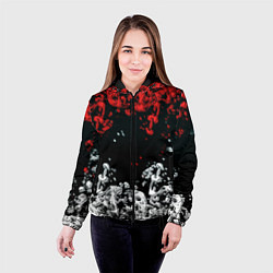 Куртка с капюшоном женская Краски абстракция, цвет: 3D-черный — фото 2