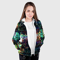 Куртка с капюшоном женская Медитативный арт, цвет: 3D-белый — фото 2