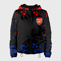 Куртка с капюшоном женская Арсенал Лондон краски, цвет: 3D-черный