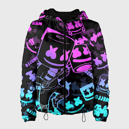 Женская куртка Marshmello neon pattern / 3D-Черный – фото 1