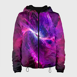 Куртка с капюшоном женская Фантастическая галактика, цвет: 3D-черный