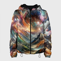 Куртка с капюшоном женская Горы и блеск, цвет: 3D-черный