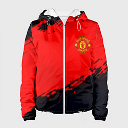 Куртка с капюшоном женская Manchester United colors sport, цвет: 3D-белый