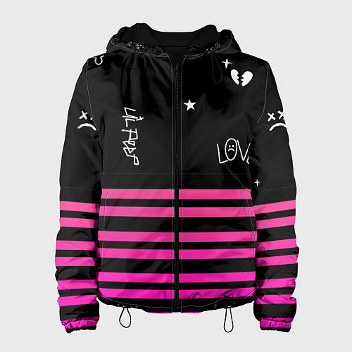 Женская куртка Lil Peep розовые полосы / 3D-Черный – фото 1