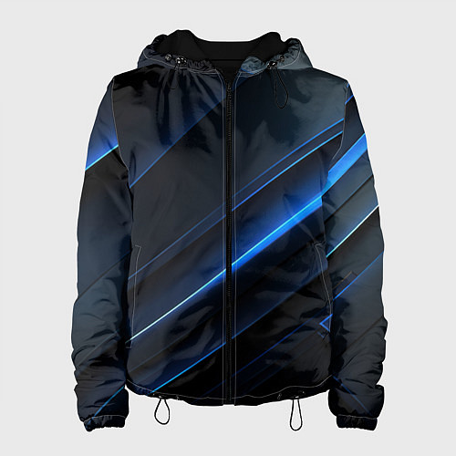Женская куртка Темно-синий абстрактный фон абстракция / 3D-Черный – фото 1