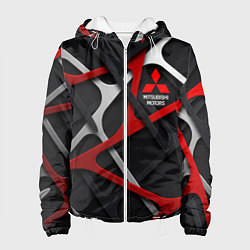 Куртка с капюшоном женская Mitsubishi - texture, цвет: 3D-белый