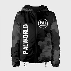 Куртка с капюшоном женская Palworld glitch на темном фоне вертикально, цвет: 3D-черный