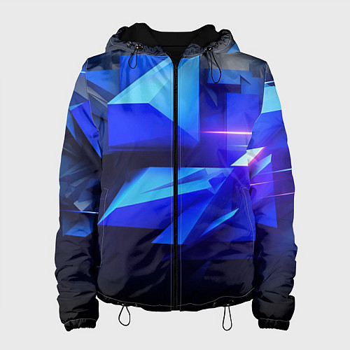 Женская куртка Black blue background abstract / 3D-Черный – фото 1