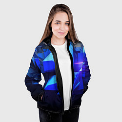 Куртка с капюшоном женская Black blue background abstract, цвет: 3D-черный — фото 2