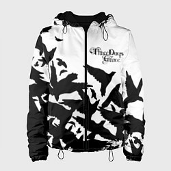 Куртка с капюшоном женская Three Days Grace вороны бенд, цвет: 3D-черный