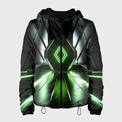 Куртка с капюшоном женская Зеленый луч, цвет: 3D-черный