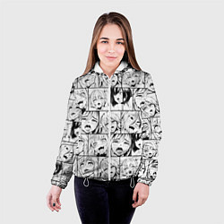 Куртка с капюшоном женская Ahegao pattern, цвет: 3D-белый — фото 2