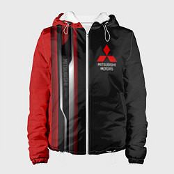 Куртка с капюшоном женская Mitsubishi - carbon style, цвет: 3D-белый