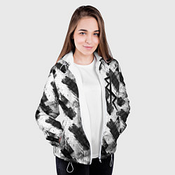 Куртка с капюшоном женская Cyberpunk: Edgerunners - black and white, цвет: 3D-белый — фото 2
