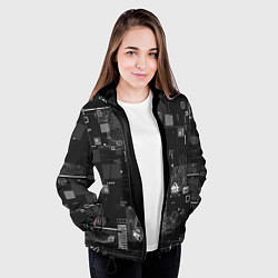 Куртка с капюшоном женская Y2k aesthetics print, цвет: 3D-черный — фото 2