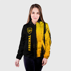 Куртка с капюшоном женская Arsenal - gold gradient по-вертикали, цвет: 3D-черный — фото 2