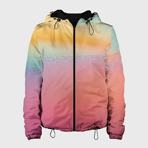 Женская куртка Радужные переходы градиент / 3D-Черный – фото 1