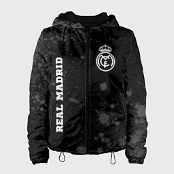 Куртка с капюшоном женская Real Madrid sport на темном фоне вертикально, цвет: 3D-черный