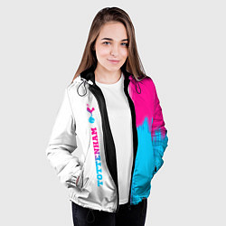 Куртка с капюшоном женская Tottenham neon gradient style по-вертикали, цвет: 3D-черный — фото 2