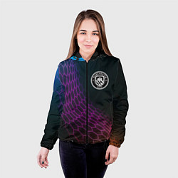 Куртка с капюшоном женская Manchester City футбольная сетка, цвет: 3D-черный — фото 2