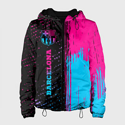 Куртка с капюшоном женская Barcelona - neon gradient по-вертикали, цвет: 3D-черный