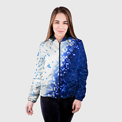 Куртка с капюшоном женская Поврежденный цифровой скин, цвет: 3D-черный — фото 2