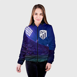 Куртка с капюшоном женская Atletico Madrid ночное поле, цвет: 3D-черный — фото 2