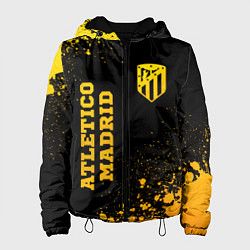 Куртка с капюшоном женская Atletico Madrid - gold gradient вертикально, цвет: 3D-черный