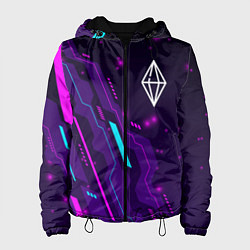 Куртка с капюшоном женская The Sims neon gaming, цвет: 3D-черный