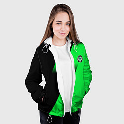Куртка с капюшоном женская Skoda green line geometry, цвет: 3D-белый — фото 2