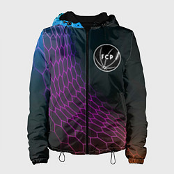 Куртка с капюшоном женская Porto футбольная сетка, цвет: 3D-черный