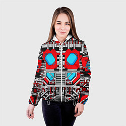 Куртка с капюшоном женская Броня оптимуса прайма трансформеры, цвет: 3D-белый — фото 2