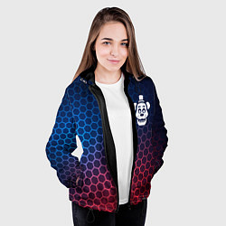 Куртка с капюшоном женская FNAF неоновые соты, цвет: 3D-черный — фото 2