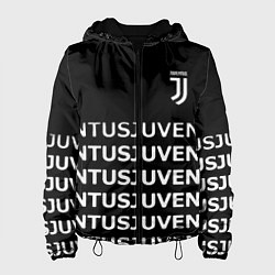 Куртка с капюшоном женская Juventus pattern fc club steel, цвет: 3D-черный
