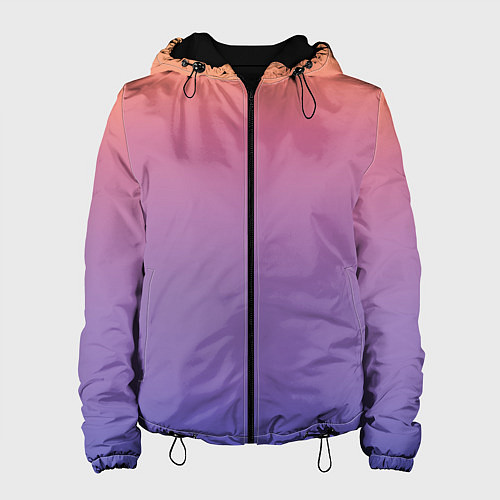 Женская куртка Градиент закатное небо желтый фиолетовый / 3D-Черный – фото 1