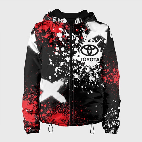 Женская куртка Тойота на фоне граффити и брызг красок / 3D-Черный – фото 1