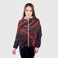 Куртка с капюшоном женская Раскаленные нити, цвет: 3D-белый — фото 2