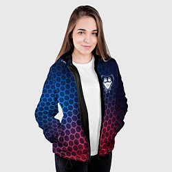 Куртка с капюшоном женская Poppy Playtime неоновые соты, цвет: 3D-черный — фото 2