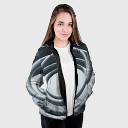 Куртка с капюшоном женская Серые кольца, цвет: 3D-черный — фото 2