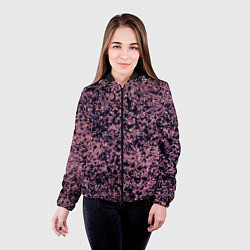 Куртка с капюшоном женская Абстрактный брызги сине-розовый, цвет: 3D-черный — фото 2