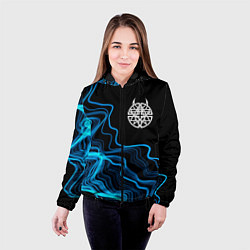 Куртка с капюшоном женская Disturbed sound wave, цвет: 3D-черный — фото 2