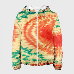 Куртка с капюшоном женская Тай-дай паттерн, цвет: 3D-белый