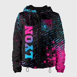 Куртка с капюшоном женская Lyon - neon gradient вертикально, цвет: 3D-черный