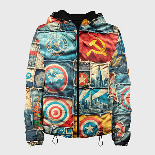Женская куртка Пэчворк джинсы в СССР / 3D-Черный – фото 1
