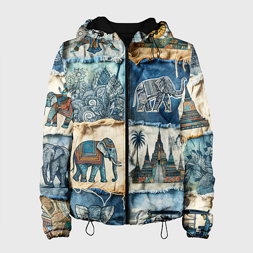 Женская куртка Пэчворк из Тайланда / 3D-Черный – фото 1