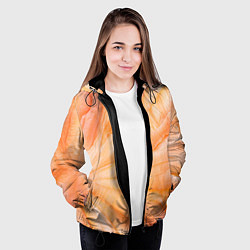 Куртка с капюшоном женская Мандарин абстракция акварель, цвет: 3D-черный — фото 2