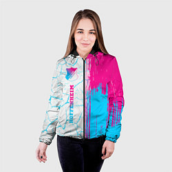 Куртка с капюшоном женская Hoffenheim neon gradient style по-вертикали, цвет: 3D-черный — фото 2