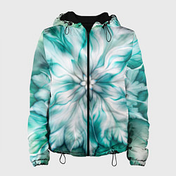 Куртка с капюшоном женская Акварельный цветок Лепестки, цвет: 3D-черный