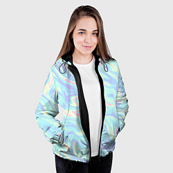 Куртка с капюшоном женская Жидкая абстракция, цвет: 3D-черный — фото 2