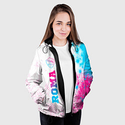 Куртка с капюшоном женская Roma neon gradient style по-вертикали, цвет: 3D-черный — фото 2